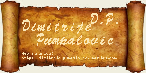 Dimitrije Pumpalović vizit kartica